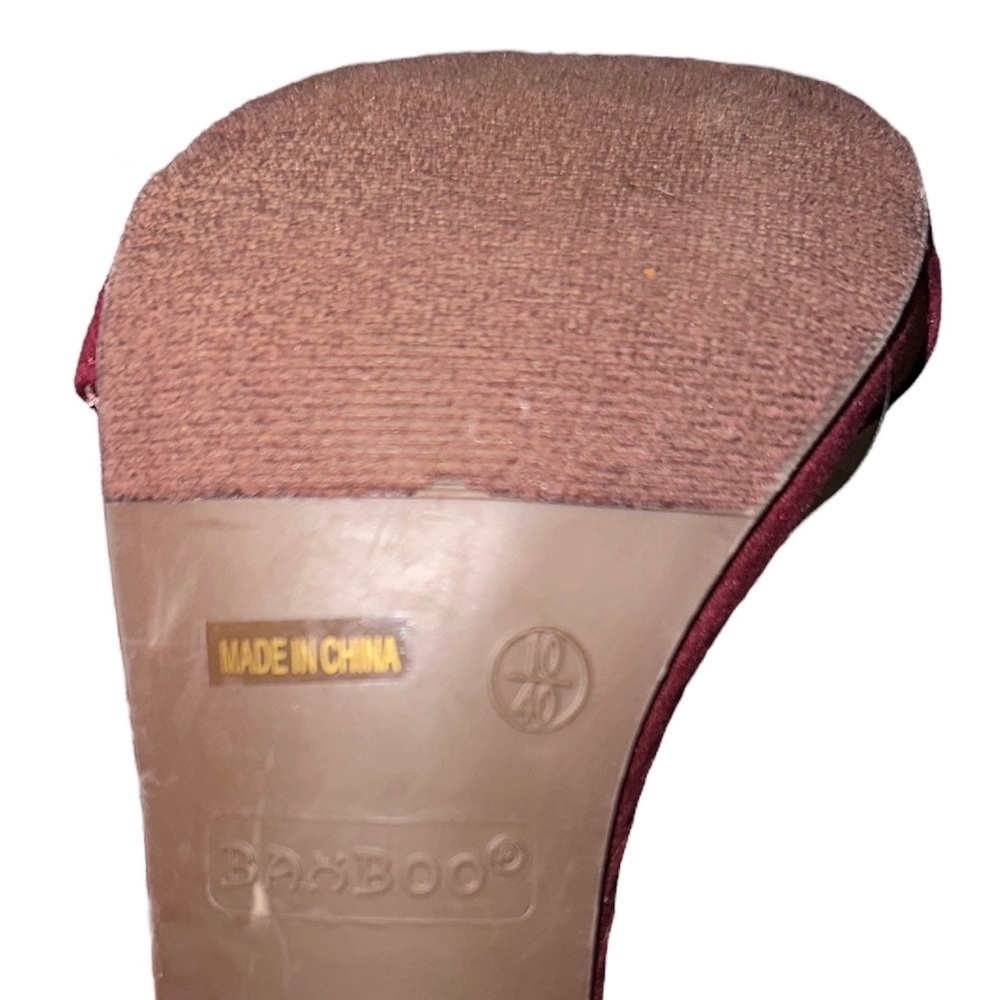 Bamboo Rampage Burgundy Velvety Heel - Size 10 - Picture 7 of 7